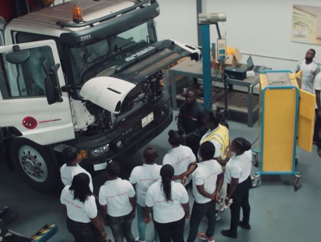 Scania trains women to drive trucks and buses in Accra